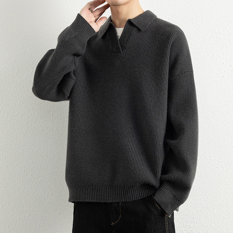 Herren lässiger Strickpullover mit modernem V-Ausschnitt und sportlichem Design EB
