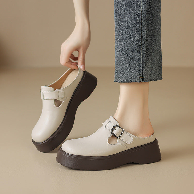 Damen Komfortable Clogs mit modischer Schnallenverzierung und rutschfester Sohle EB