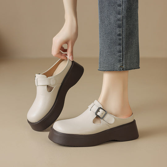 Damen Komfortable Clogs mit modischer Schnallenverzierung und rutschfester Sohle EB