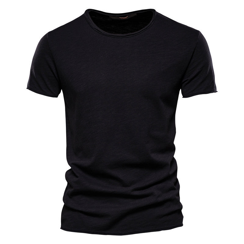 Herren nan leichtes Baumwollshirt mit Rundhalsausschnitt und schlanker Passform EB