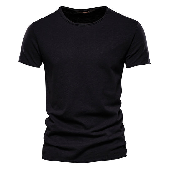 Herren nan leichtes Baumwollshirt mit Rundhalsausschnitt und schlanker Passform EB