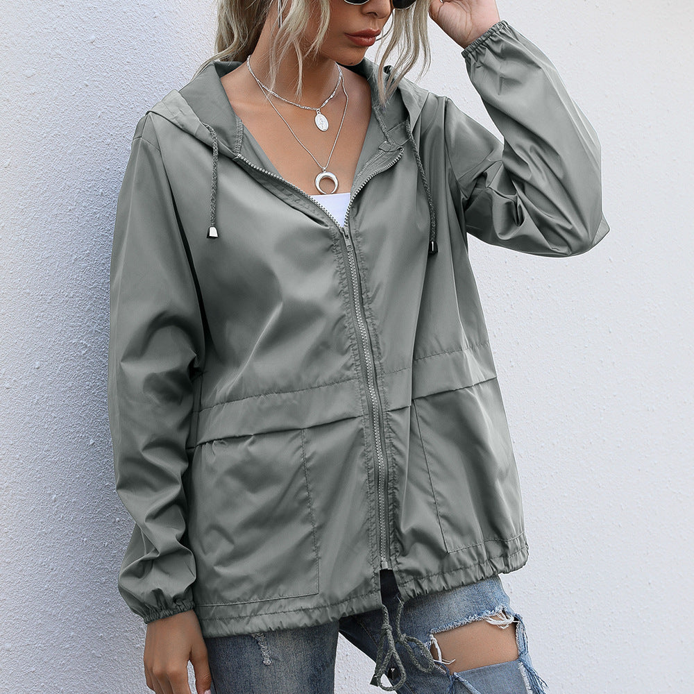 Damen Freizeitjacke mit verstellbarem Kordelzug und leichtem Material EB