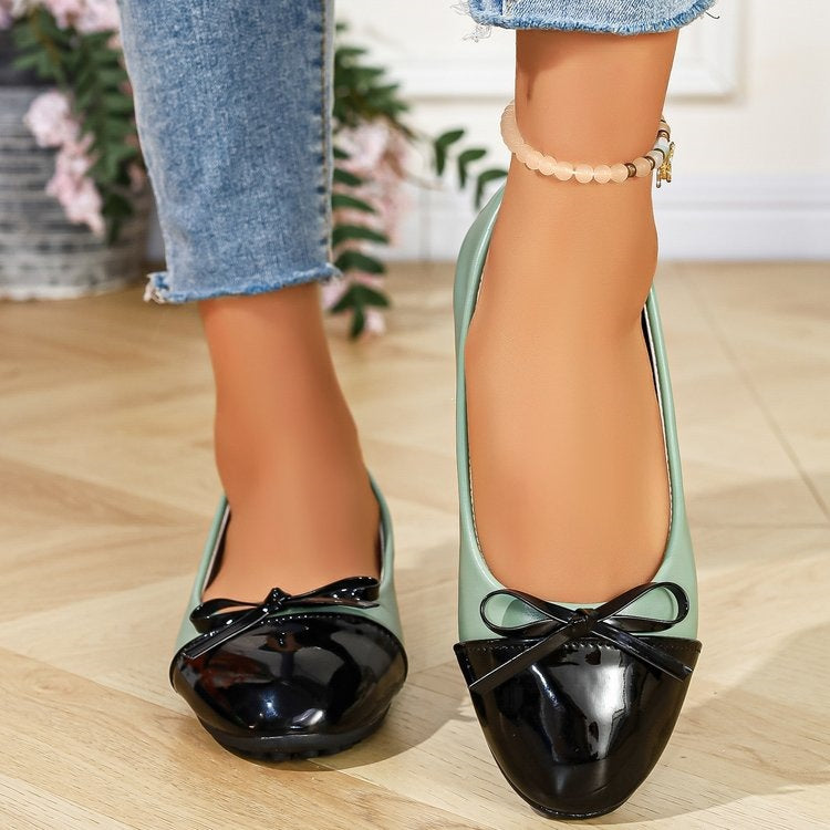 Damen Bequeme Ballerinas mit elegantem Schleifendetail EB