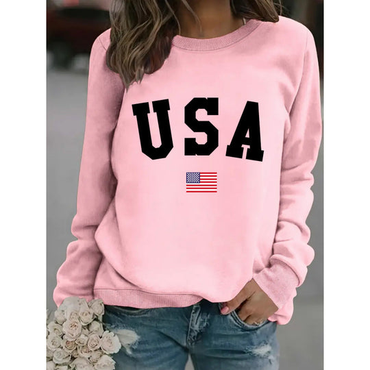 Damen Sweatshirt mit modernem USA-Statement und gemütlicher Passform EB