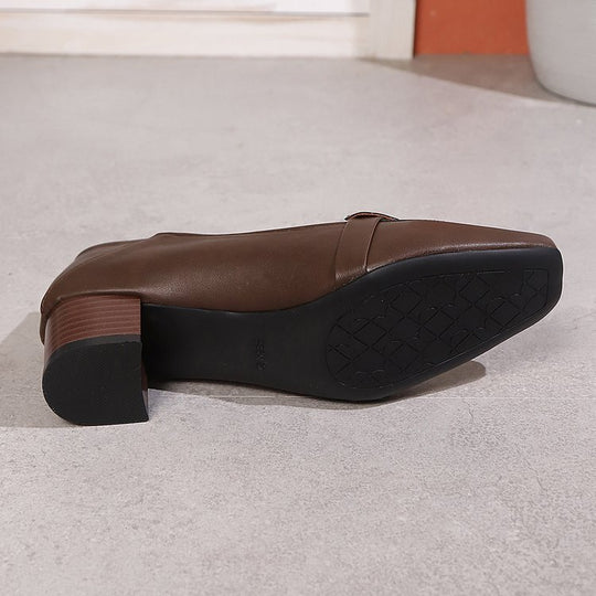 Damen Pumps mit dekorativem Knoten und bequemem Blockabsatz EB