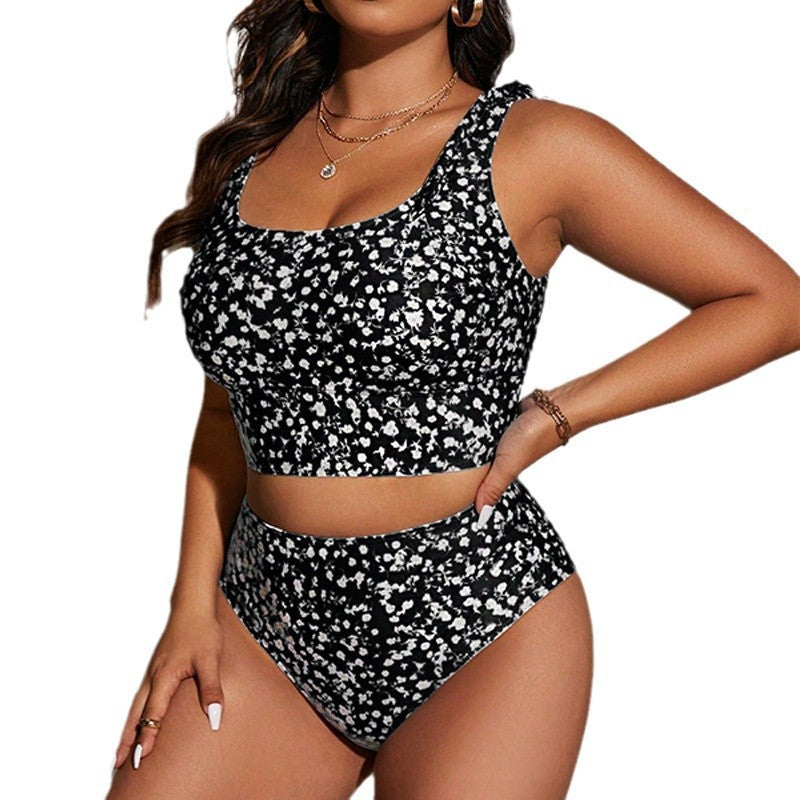 Damen Hochtailliertes Bikini-Set mit floralem Muster EB