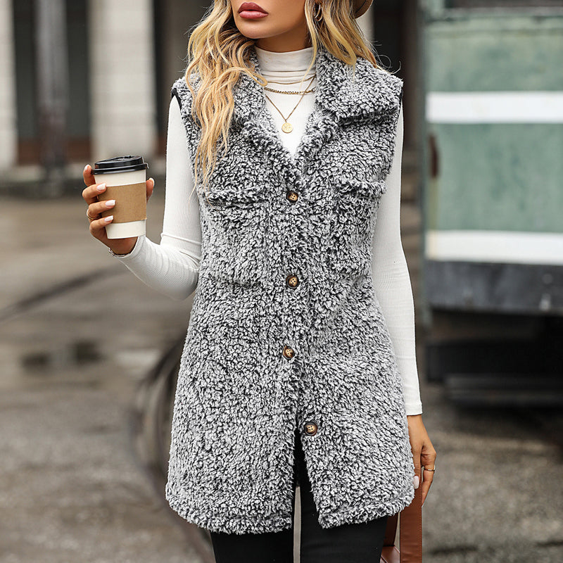 EB | Plüschwesten Strickjacke