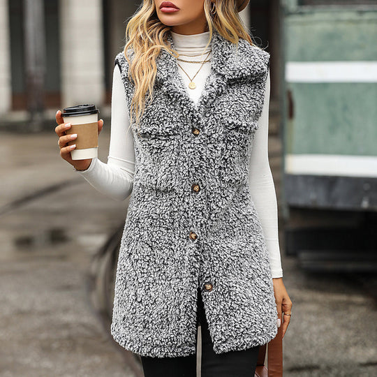 EB | Plüschwesten Strickjacke