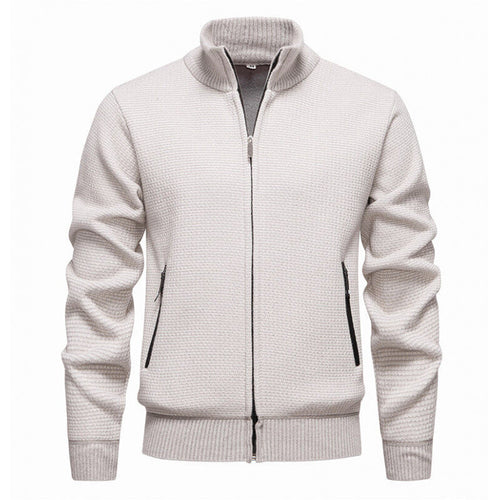 Herren Strickjacke mit modernem Zipper und seitlichen Reißverschlusstaschen EB