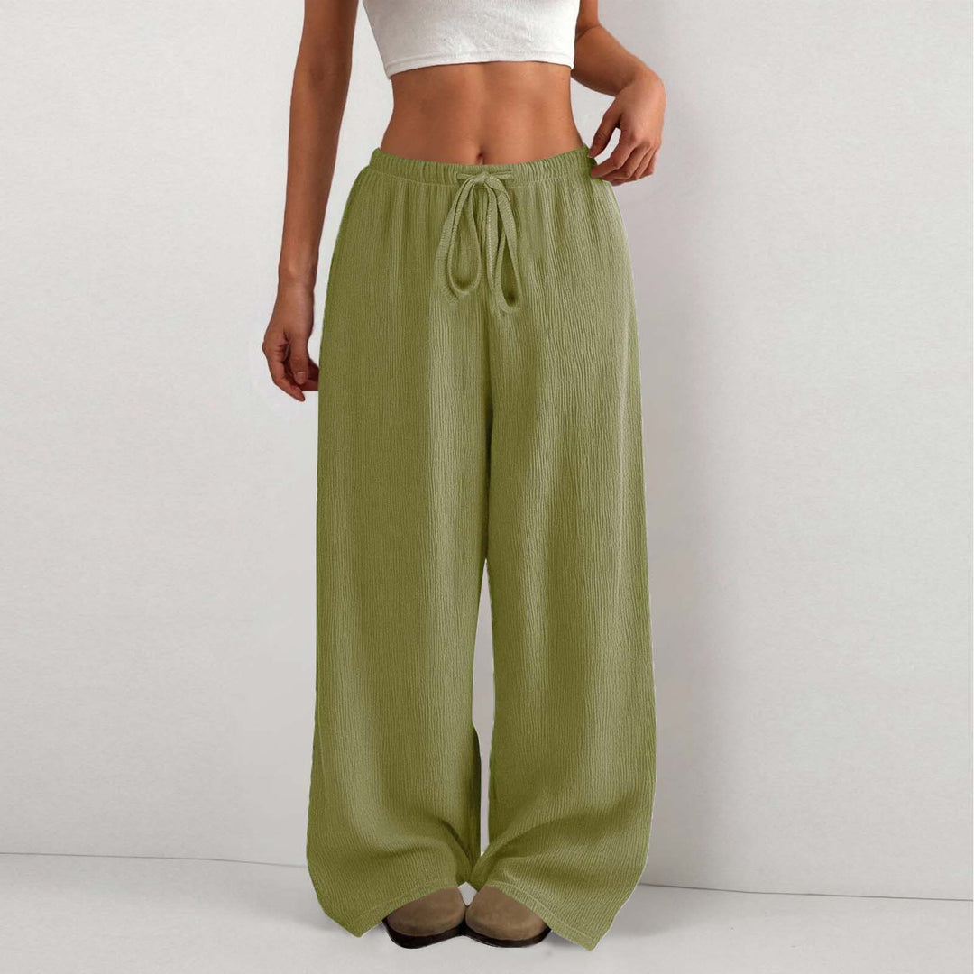 Damen Weite Sommerhose aus leichtem Stoff mit Gummizug EB