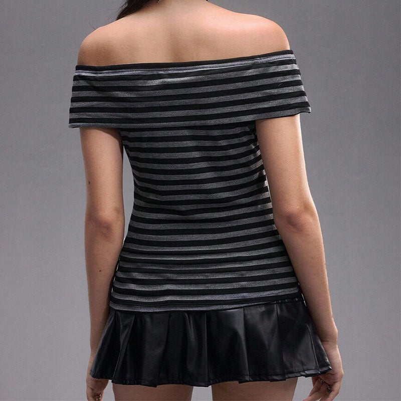 Damen Off-Shoulder Top mit glamourösen Strassdetails EB