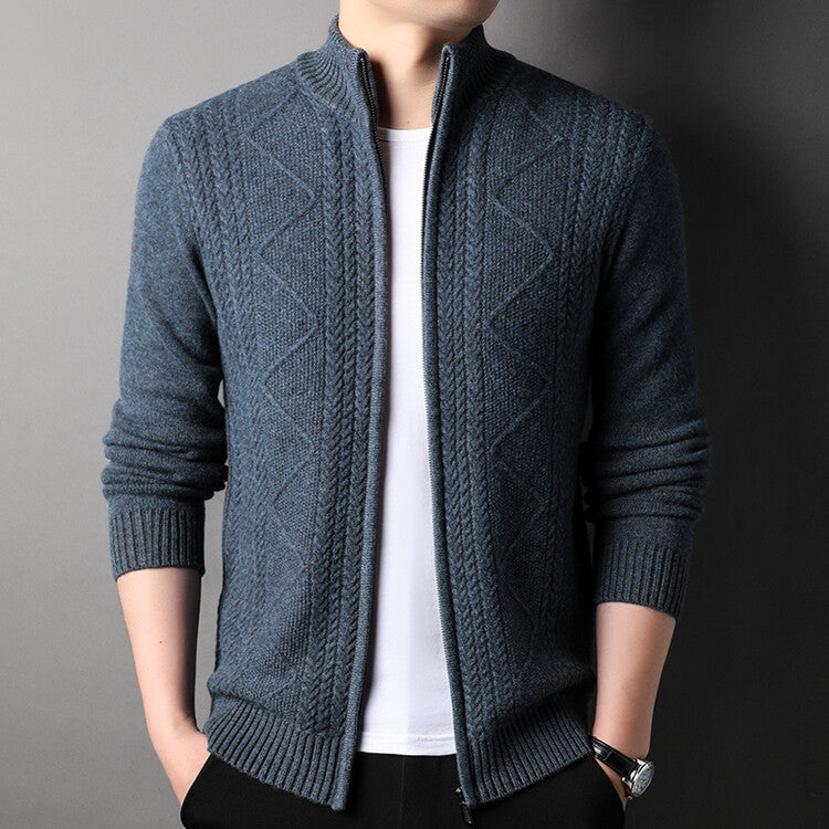 Herren Strickjacke im modernen Kabelstrickdesign EB