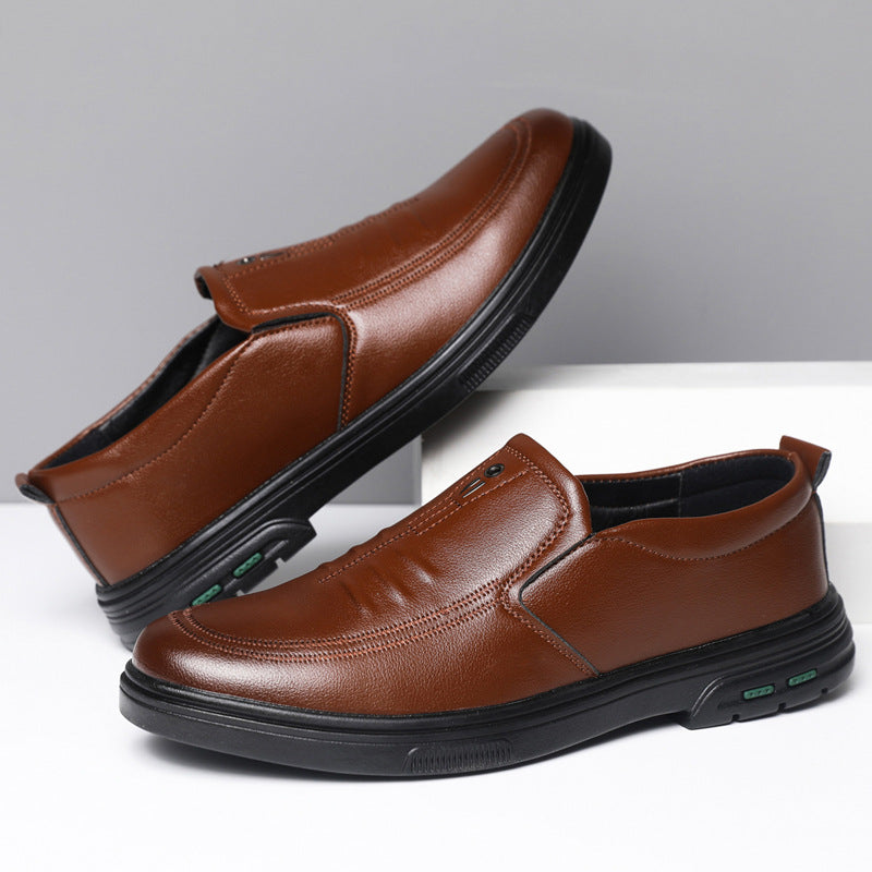 Herren Bequeme Slip-On Lederschuhe mit rutschfester Sohle EB
