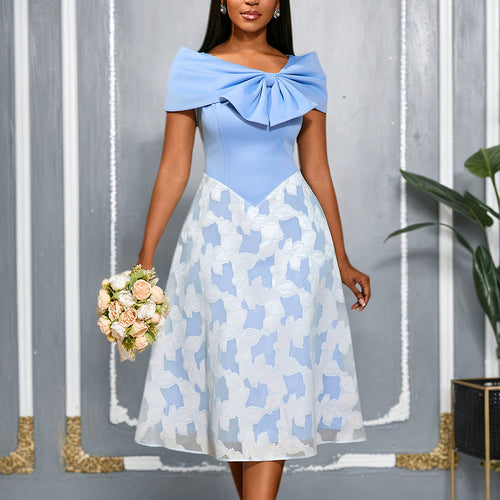 Damen festliches Cocktailkleid mit raffiniertem Überwurf und elegantem Rock EB