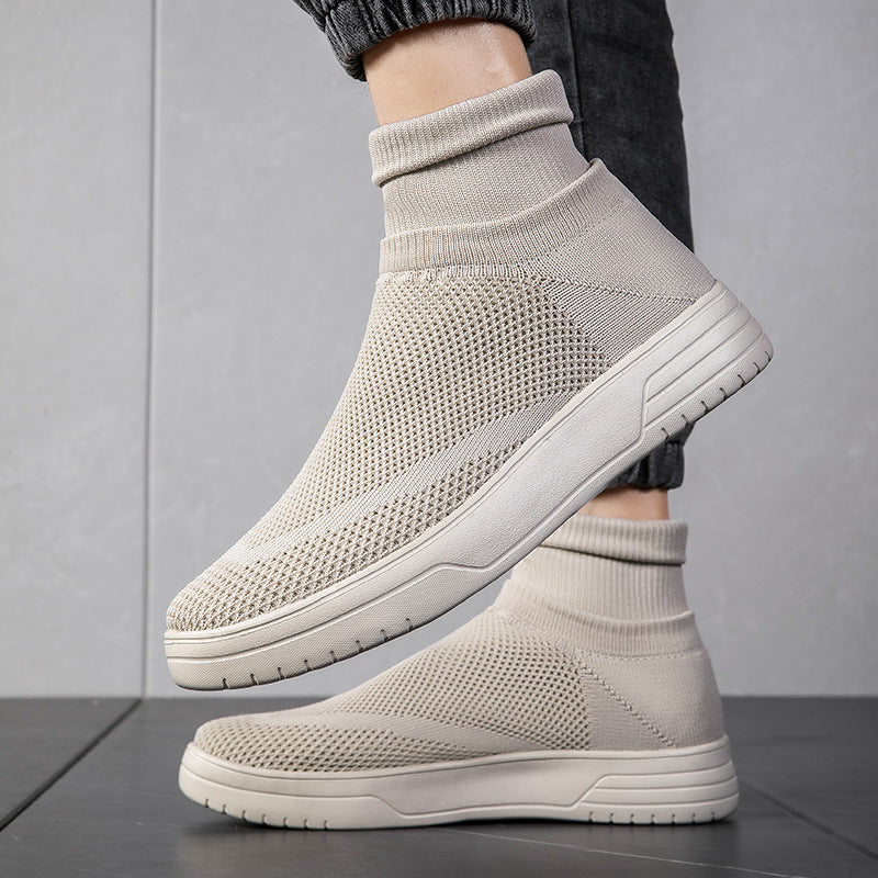 Damen Atmungsaktive Stricksneaker mit hohem Kragen EB