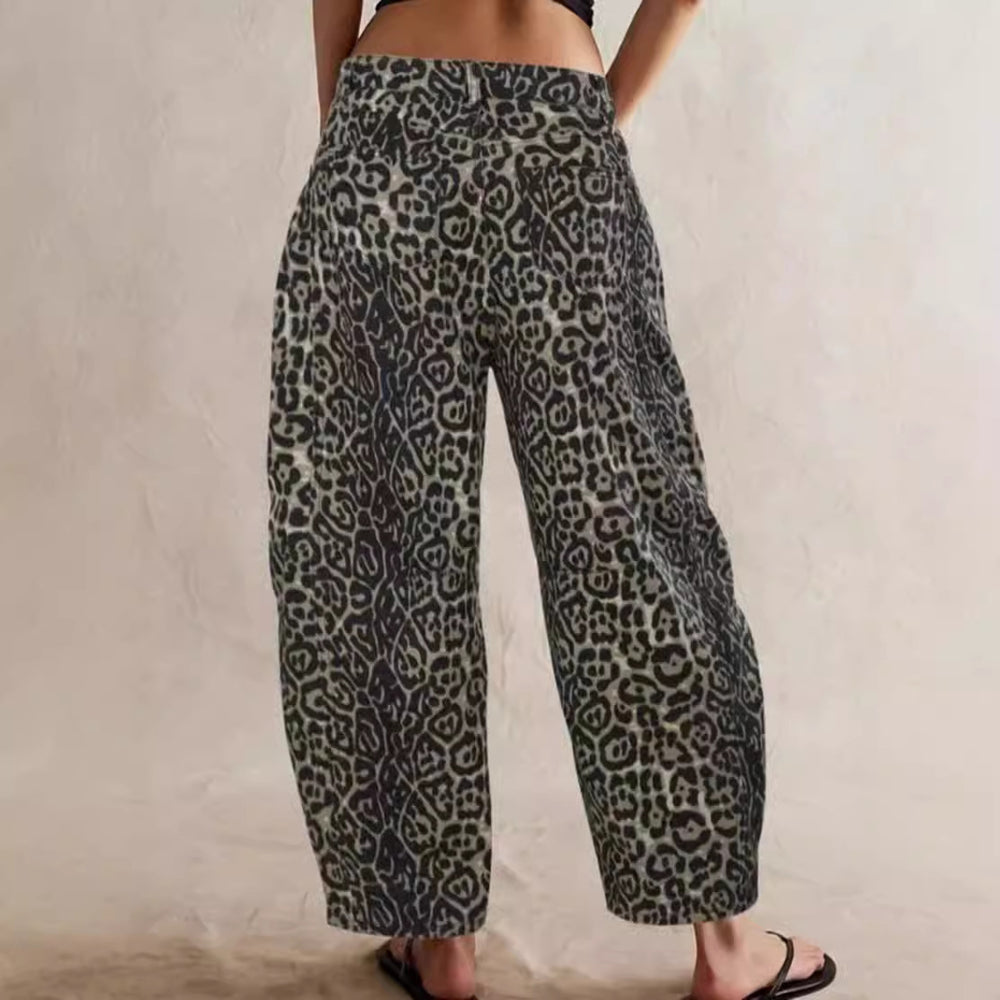 Damen Leichte Sommerhose im Leopardenmuster EB