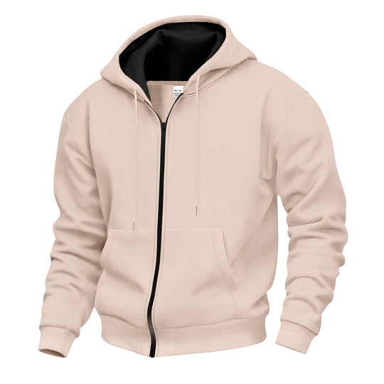 Herren Kapuzenpullover mit hoher Kragen- und doppellagiger Kapuze EB