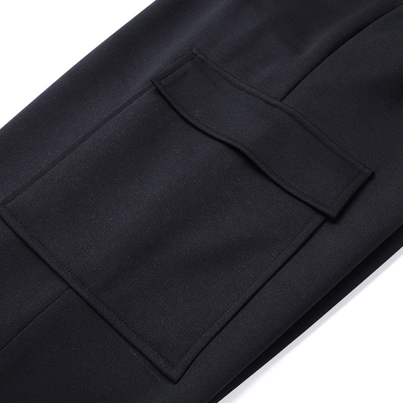 Herren lockere Cargo-Jogginghose mit elastischem Bund, Kordelzug und aufgesetzten Klappentaschen EB