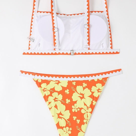 Damen Bikini-Set mit floralem Design und trendy Trägerdetails EB