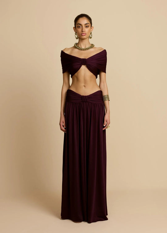 Damen Elegantes Maxikleid mit innovativem Knotted-Design EB