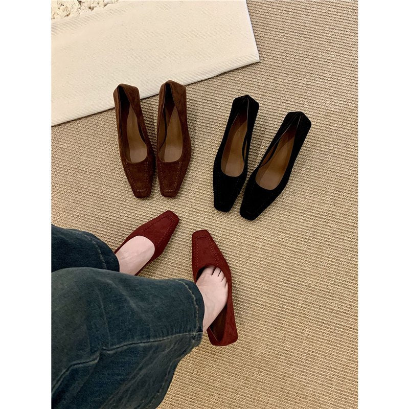Damen elegante Slingback Pumps im Samt-Look EB