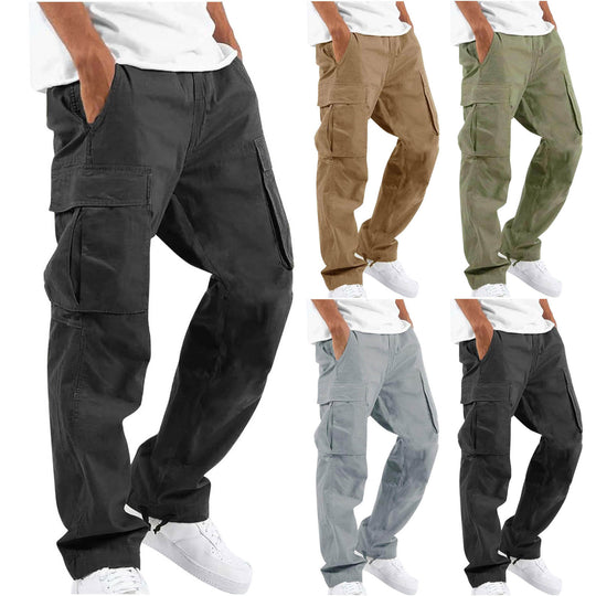 Herren nan lässige Baumwoll Cargo-Hose mit Multi-Taschen und verstellbarem Saum EB