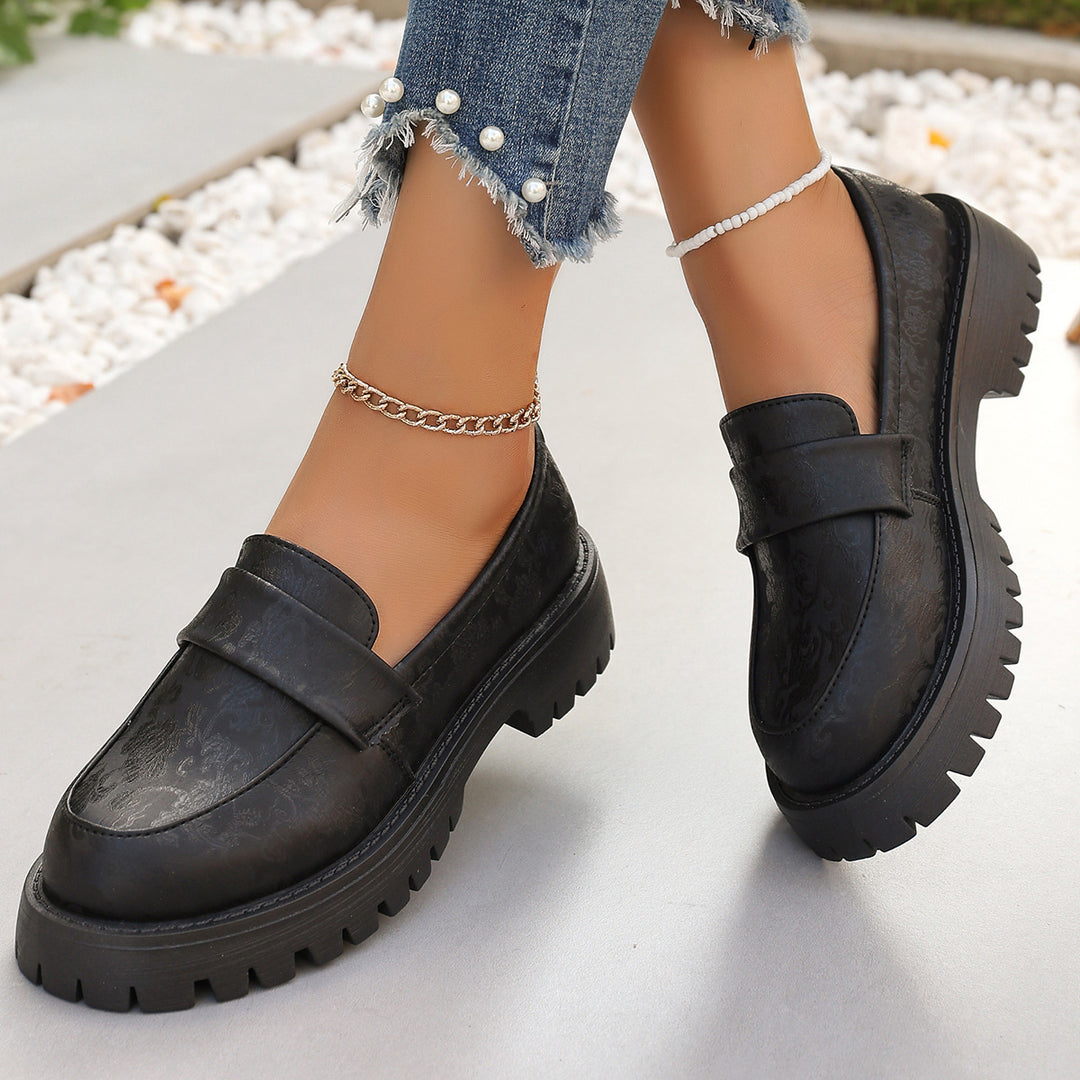 Damen moderne Moccasins mit trendiger Plattformsohle EB