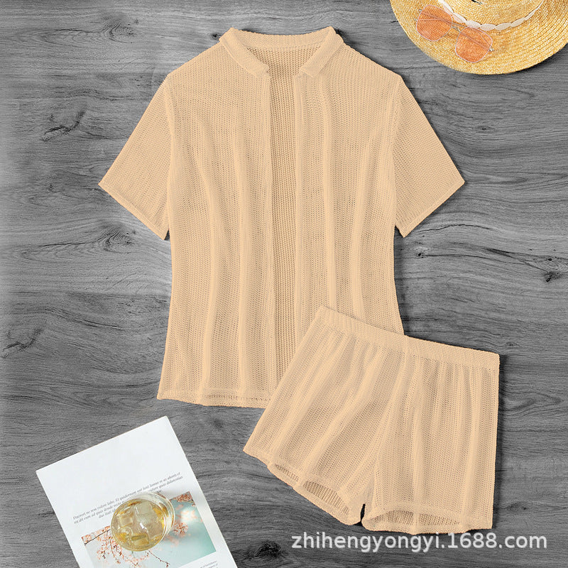 Damen Freizeitanzug mit luftigem Strickdesign EB