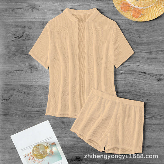 Damen Freizeitanzug mit luftigem Strickdesign EB