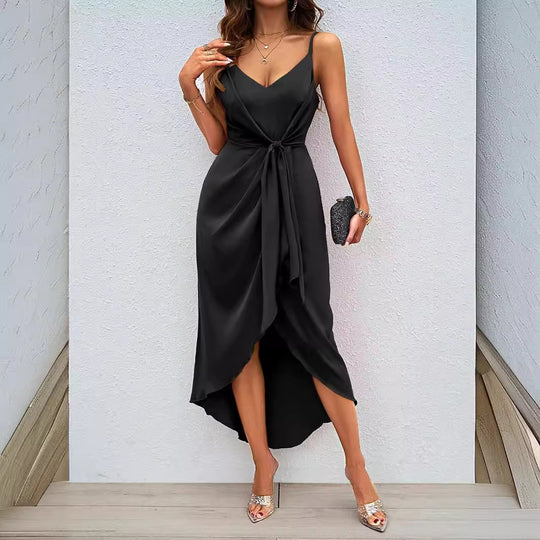 Damen Etuikleid mit elegantem Wickel-Design und schwingendem Saum EB