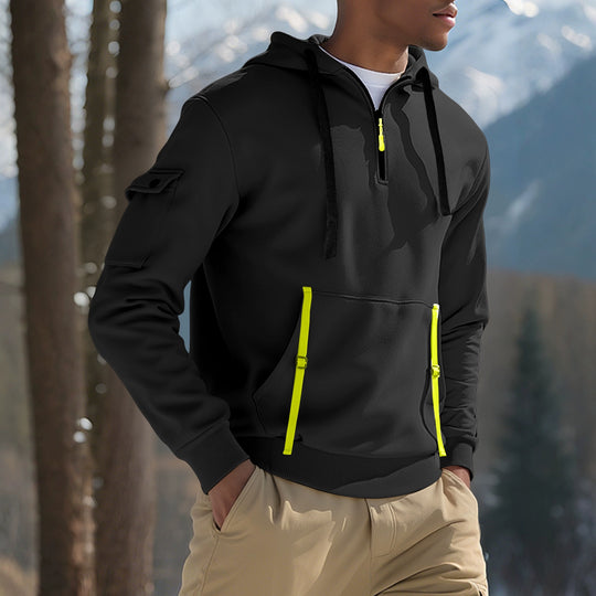 Herren Sportlicher Kapuzenpullover mit stylischen Reißverschlusstaschen EB