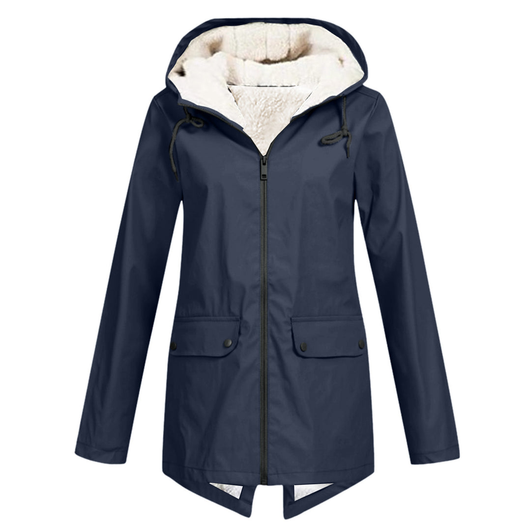Damen Wasserabweisende Übergangsjacke mit warmem Fleece-Futter und verstellbarem Kapuzenkragen EB