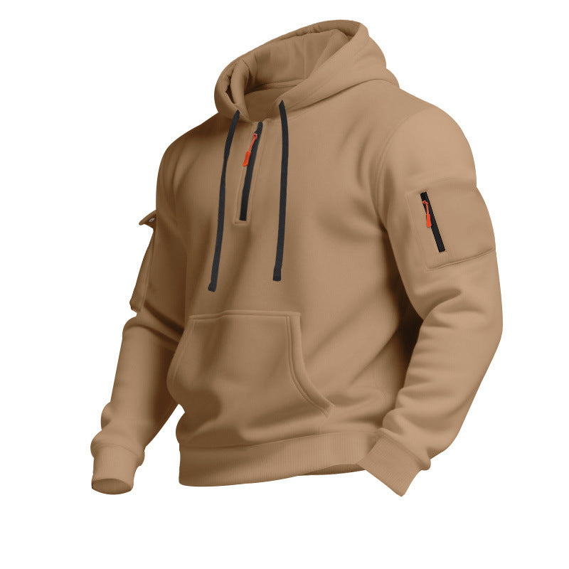 Herren Sportlicher Kapuzenpullover mit Reißverschluss und praktischen Taschen EB