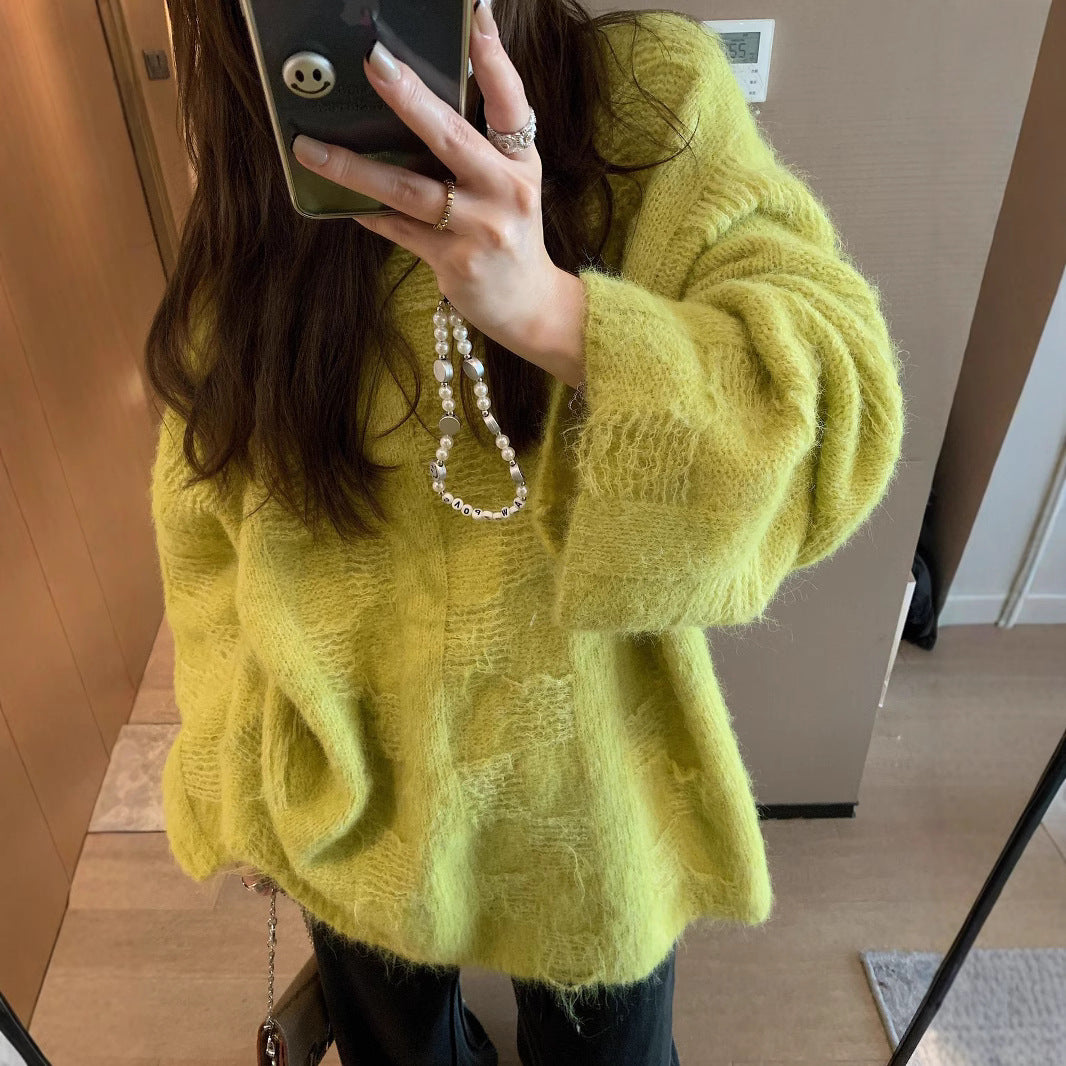 Damen Oversized Strickpullover im lässigen Pullover-Stil EB