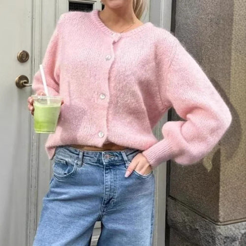 Damen kuscheliger Cardigan aus weichem Mohair EB