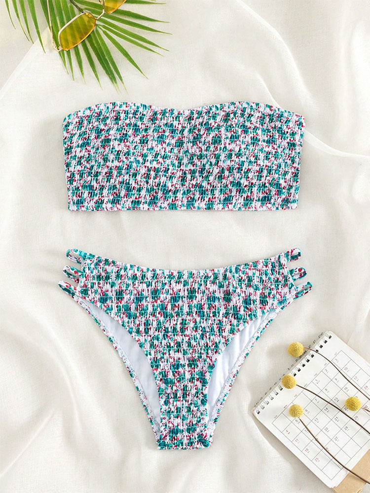 Damen Bandeau-Bikini mit raffiniertem Gummizug EB