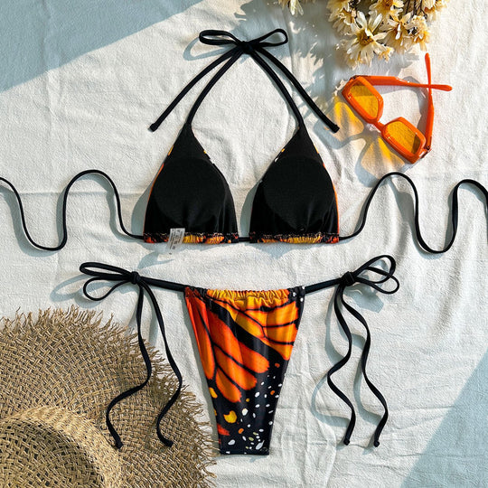 Damen Triangel-Bikini mit raffinierten Binde-Details EB
