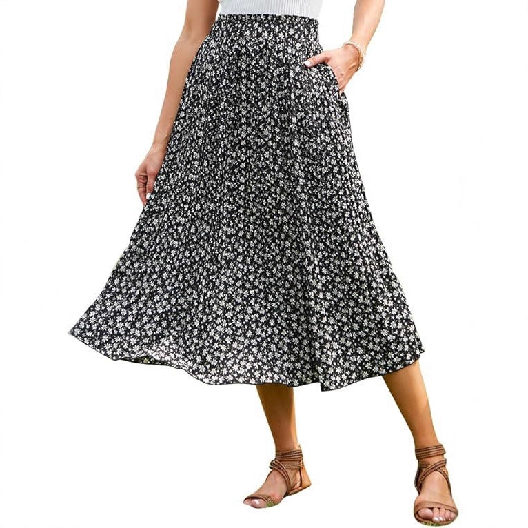Damen Maxirock mit modischem Animal Print EB