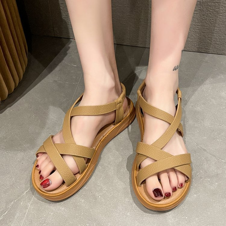 Damen Bequeme Sandalen mit elastischem Fersenriemen EB
