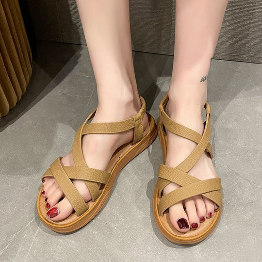 Damen Bequeme Sandalen mit elastischem Fersenriemen EB