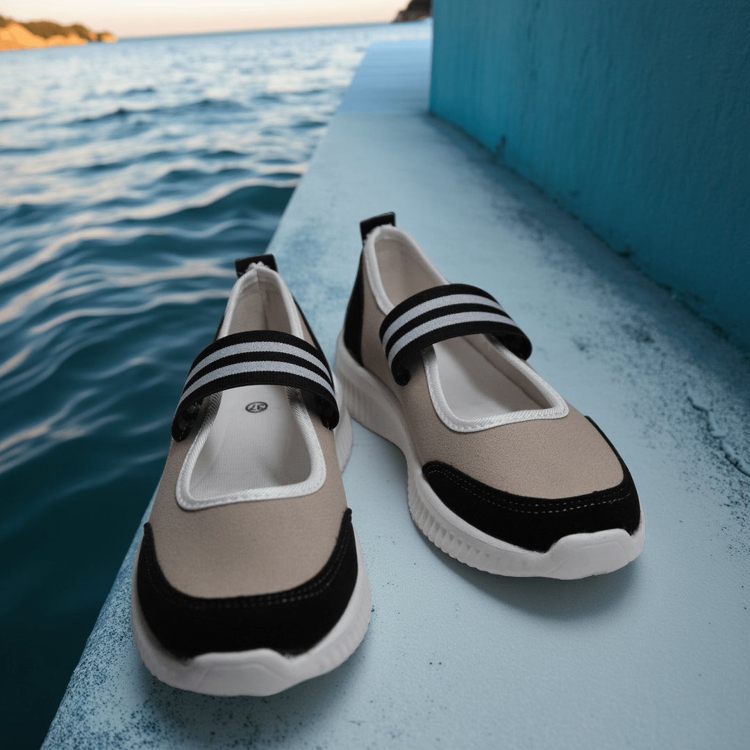 Damen Sportliche Freizeit-Schuhe mit elastischem Riemen EB