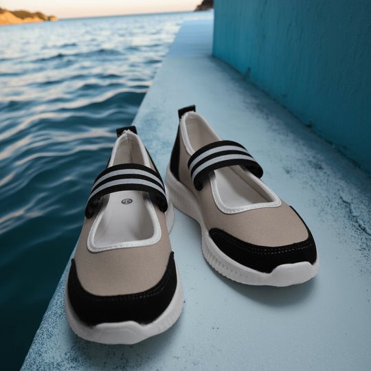 Damen Sportliche Freizeit-Schuhe mit elastischem Riemen EB