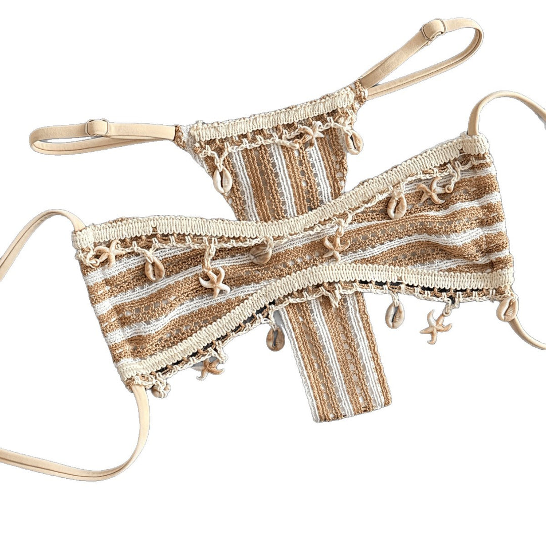 Damen Bandeau-Bikini mit einzigartigen Verzierungen EB