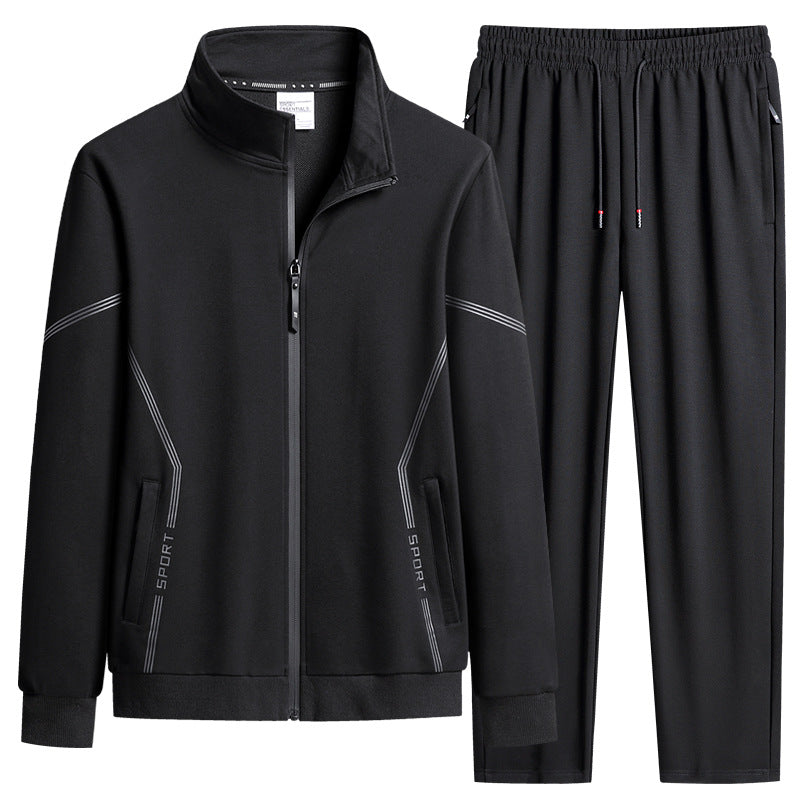 Men's  performance zip-front track jacket and tapered jogger set EB