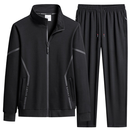 Men's  performance zip-front track jacket and tapered jogger set EB