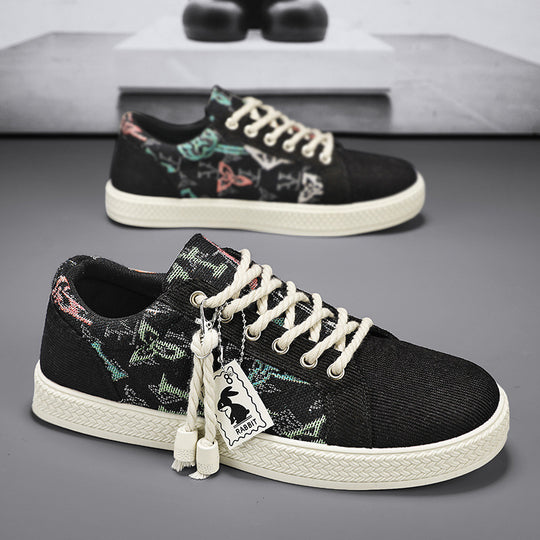 Damen Modische Sneakers mit einzigartigem Textil-Design EB
