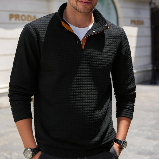 Herren stylischer Pullover mit modischem Stehkragen EB