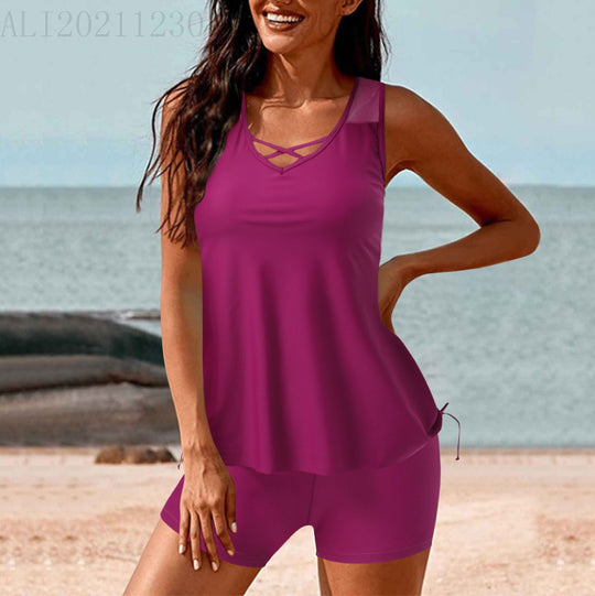 Damen Sportlicher Tankini mit Shorts EB