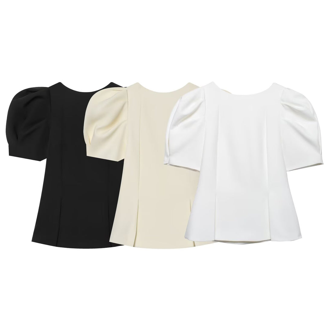 Damenbluse mit Puffärmeln und elegantem Schnitt EB