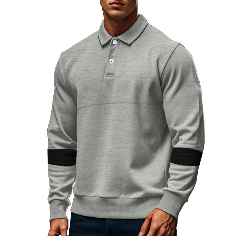 Herren Polo-Hoodie mit stylishem Komfort und kontrastierenden Ärmelvariationen EB